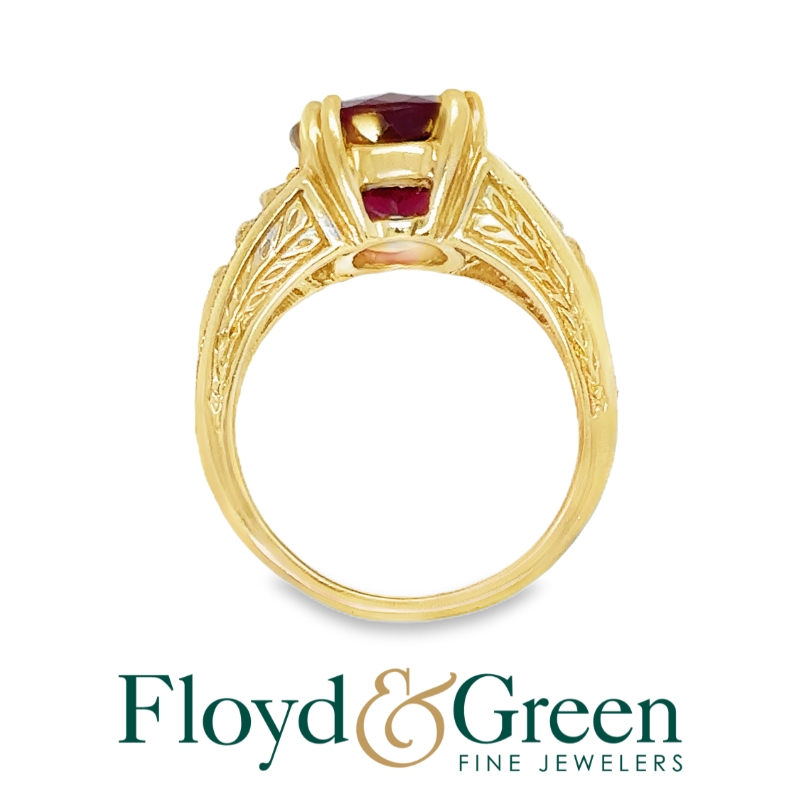 Rubellite Tourmaline & Diamond Ring
