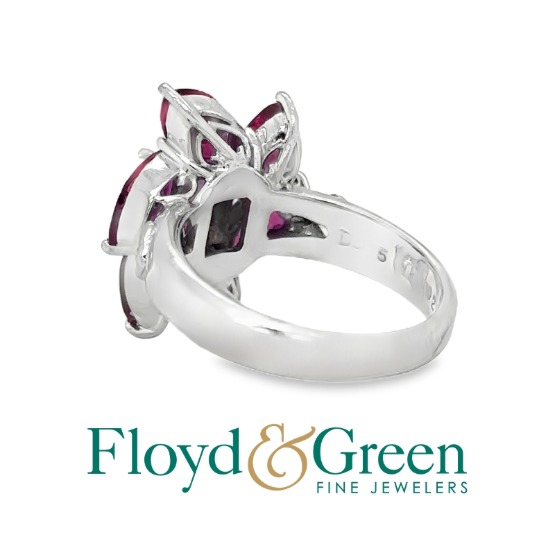 Burma Ruby Floral Ring