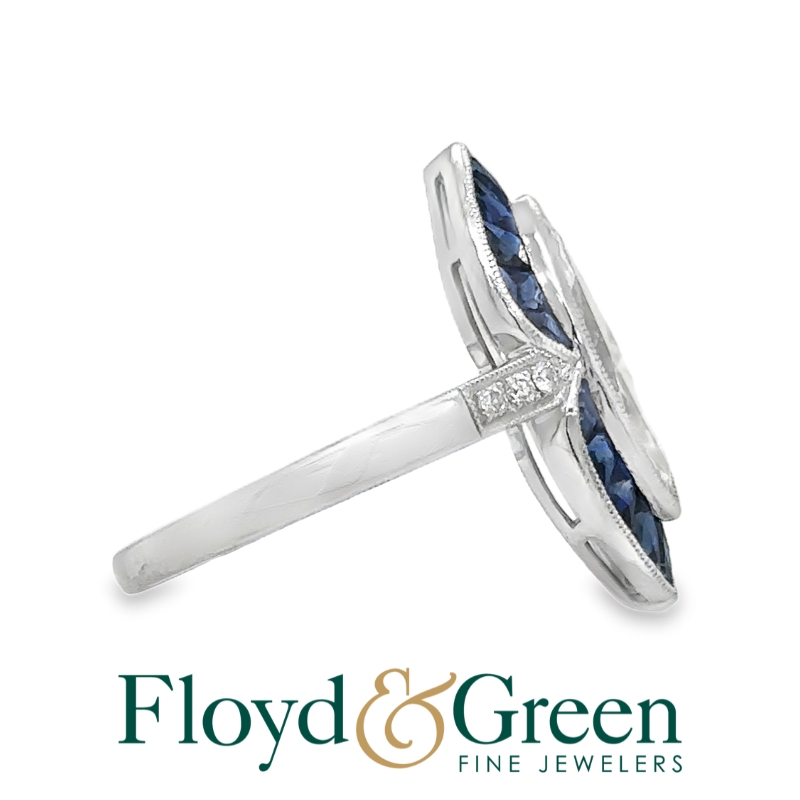 Diamond & Sapphire Halo Ring