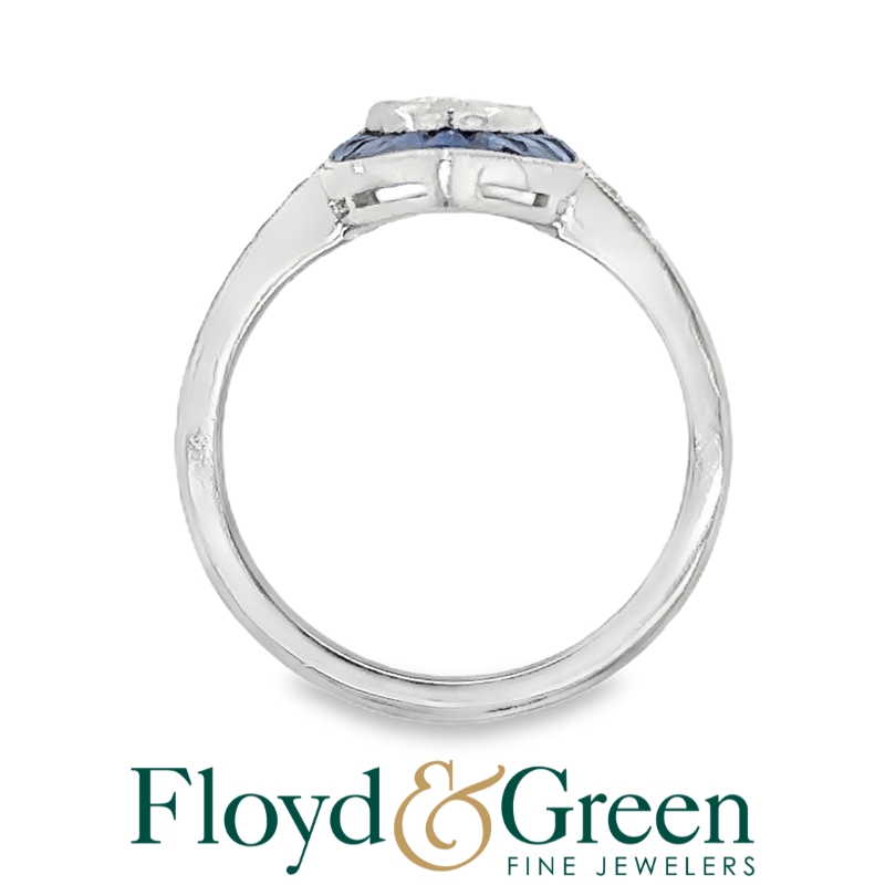 Diamond & Sapphire Halo Ring