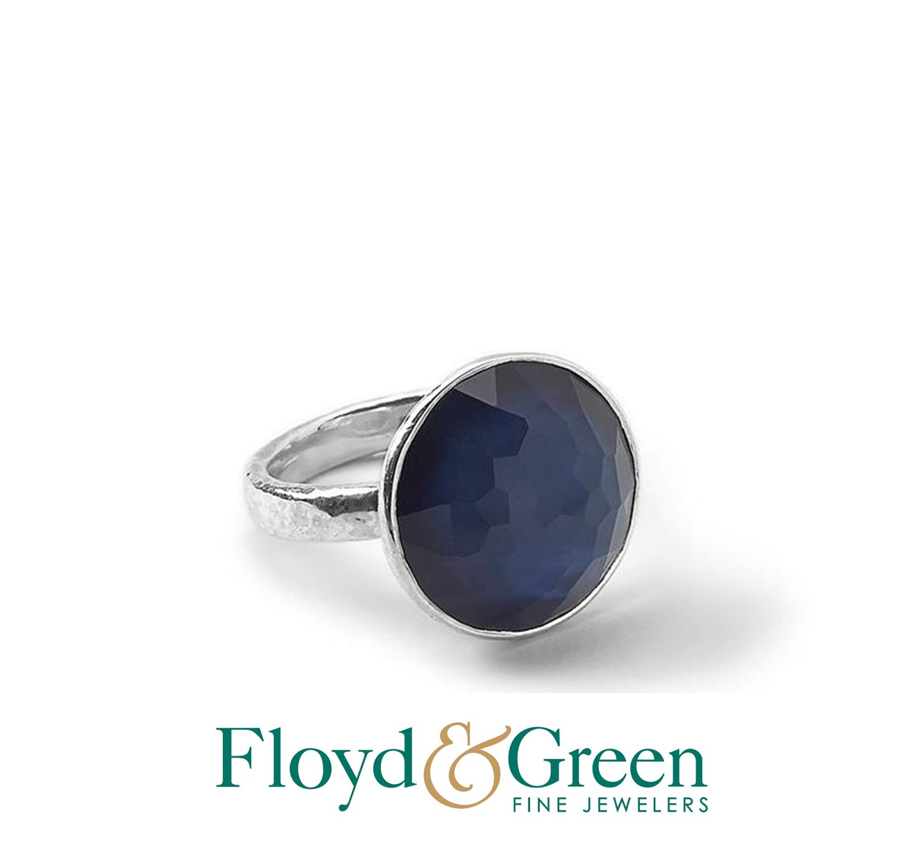 Ippolita SS Wonderland Meduim Stone Ring In Midnight, Size 7