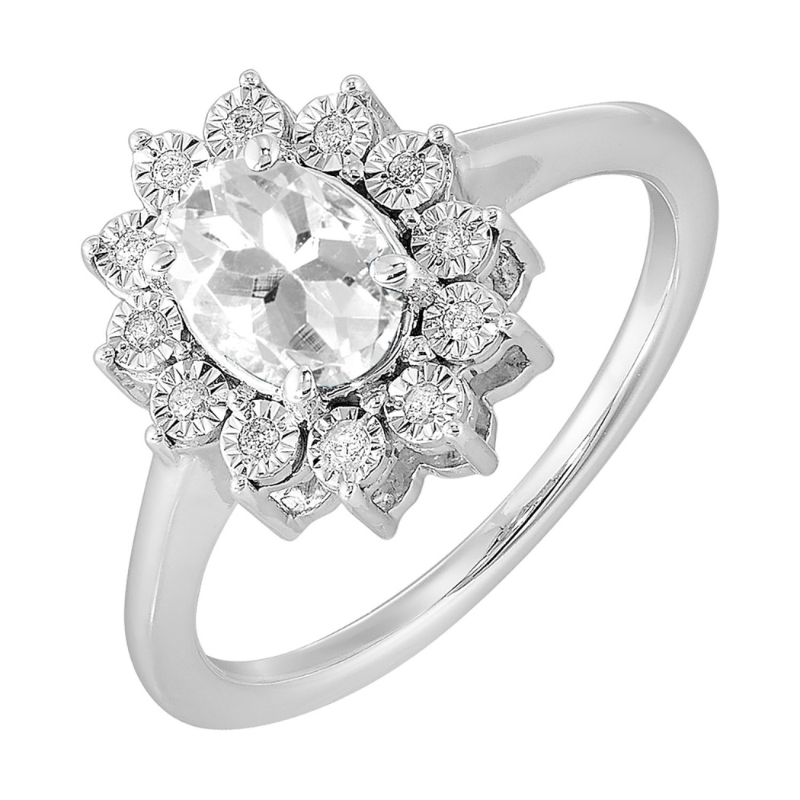 Sterling Silver April Birthstone Ring