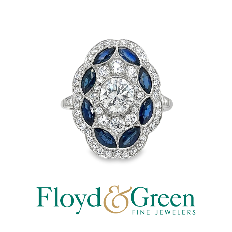 Diamond & Sapphire Art Deco Ring