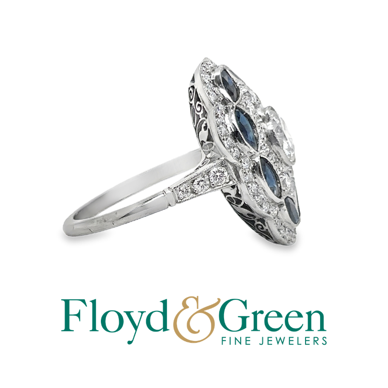 Diamond & Sapphire Art Deco Ring