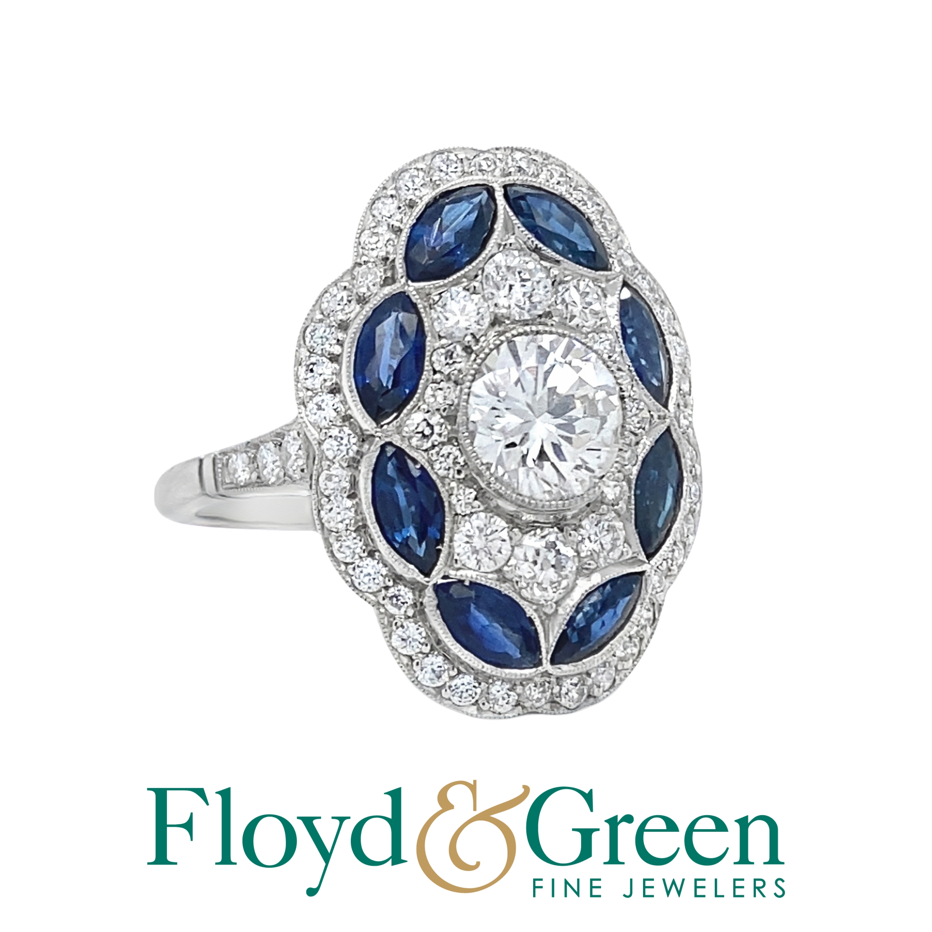 Diamond & Sapphire Art Deco Ring