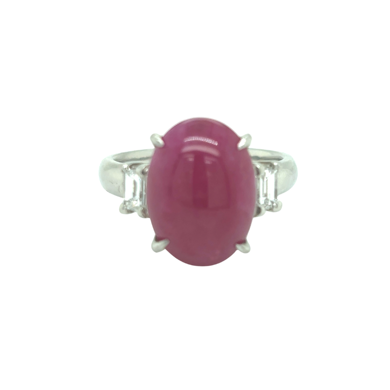 Vintage Platinum Ruby and Diamond Ring