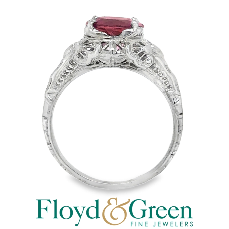 Vintage Filigree Pink Tourmaline Ring