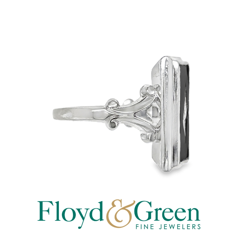 Onyx & Diamond Art Deco Ring