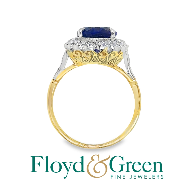 Tanzanite & Diamond Halo Ring