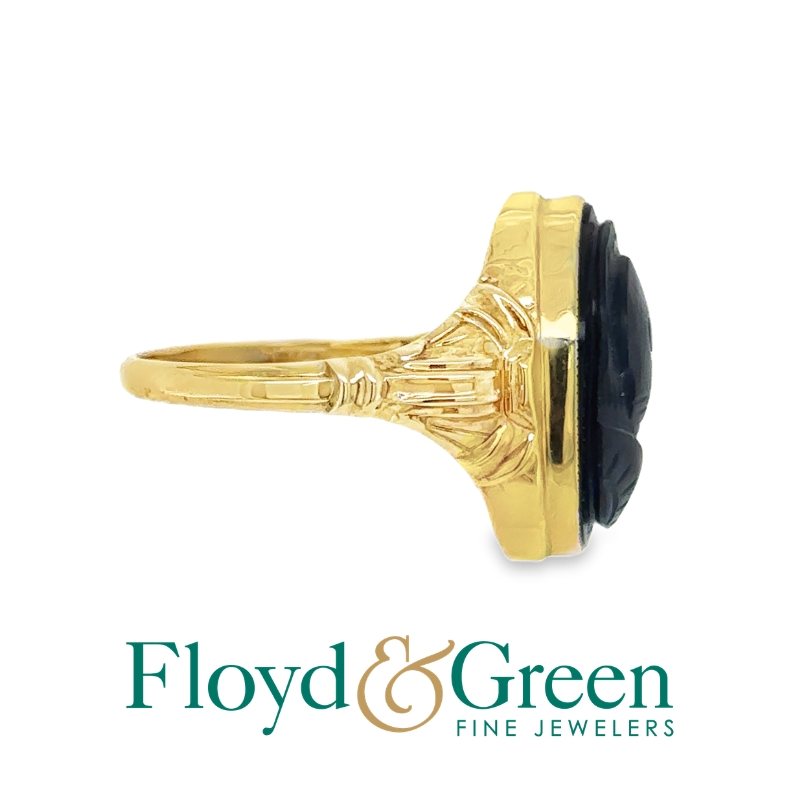 Victorian Carved Intaglio Conquistador Ring