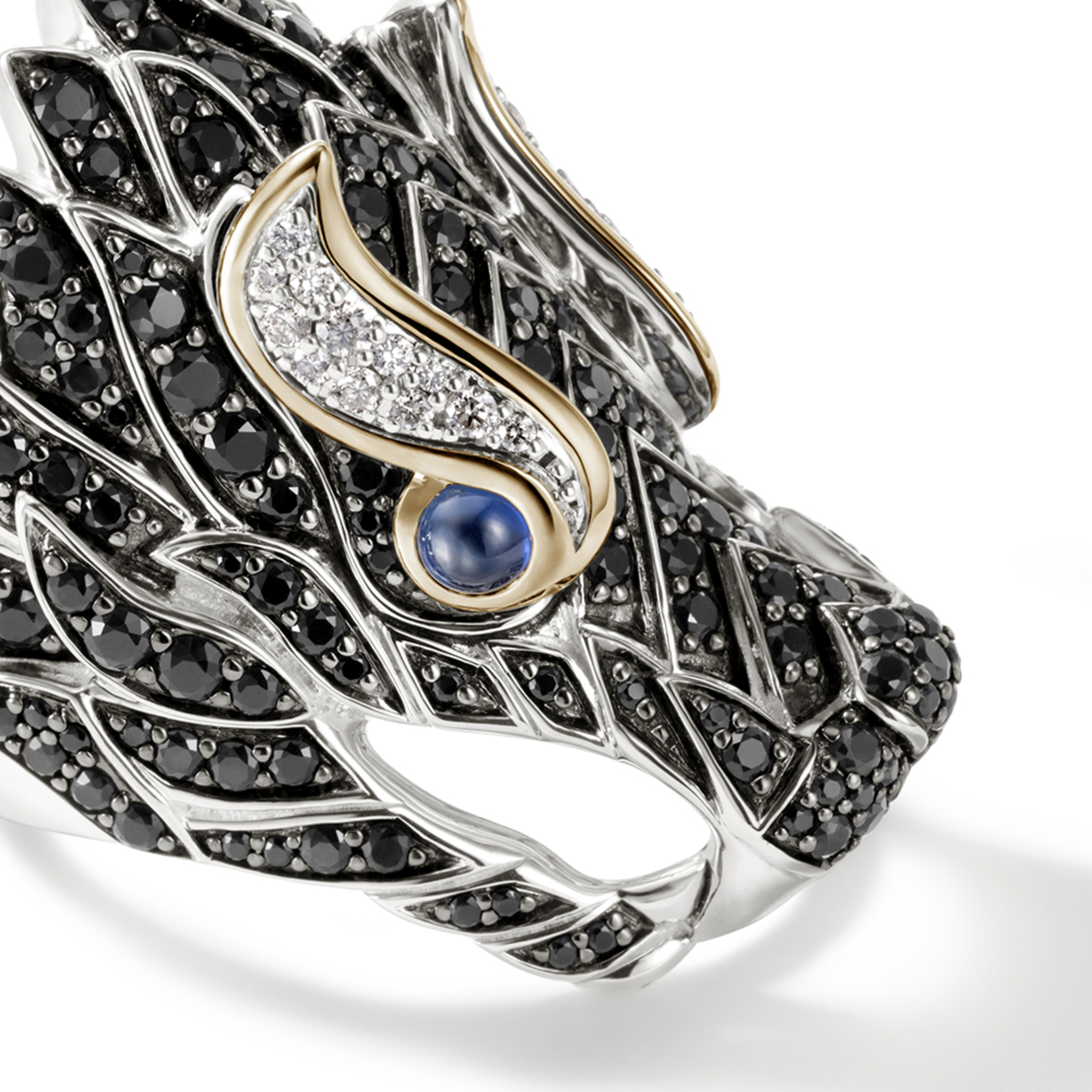 JOHN HARDY Naga Heritage Diamond & Black Sapphire Ring