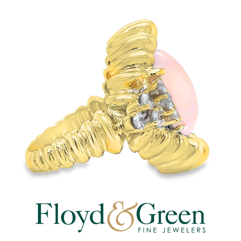 Angel Skin Coral & Diamond Ring