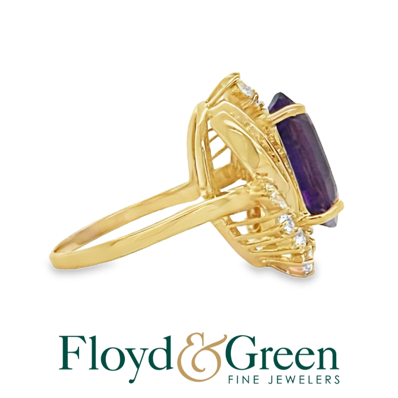 Amethyst & Diamond Colored Stone Ring