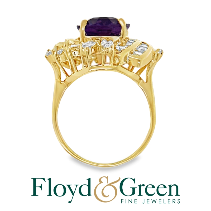 Amethyst & Diamond Colored Stone Ring