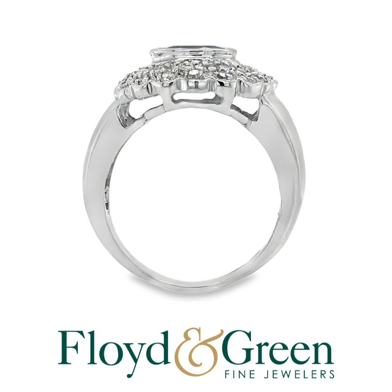 14KW Sapphire and Diamond Ring, 1 Oval Sapphire, 1.33ct, 32 Rd Dia, 0.86ct, G-H SI2-I1, Size 8.75