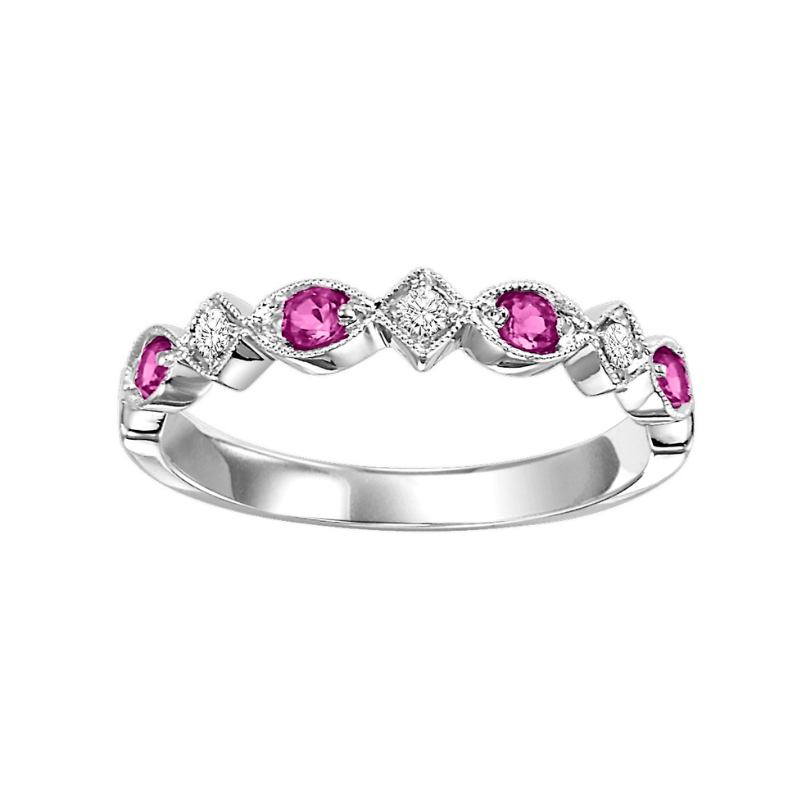 Ruby & Diamond Stackable Ring