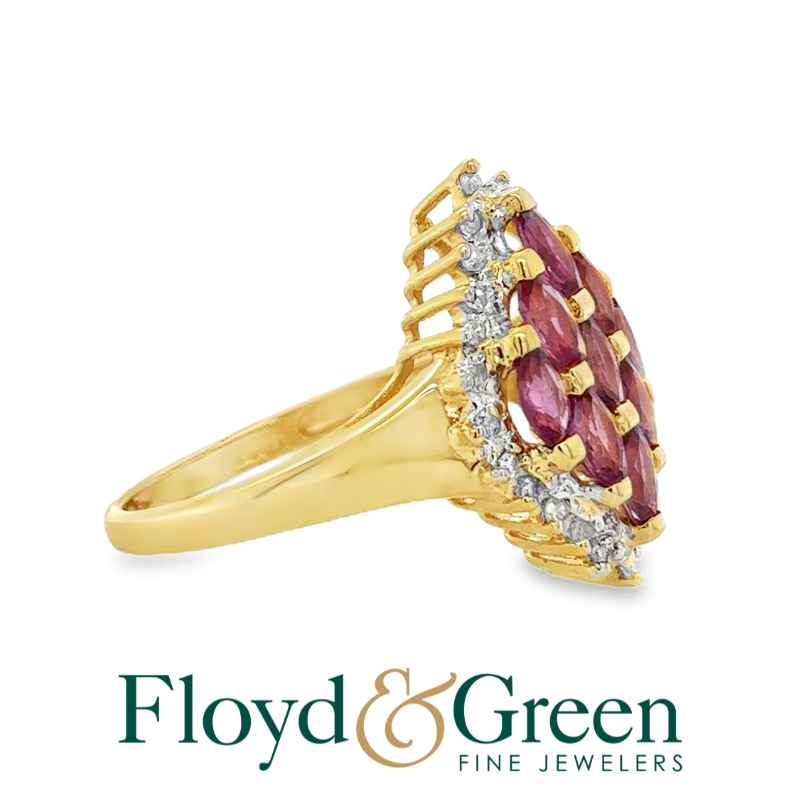 Pink Sapphire and Diamond Ring
