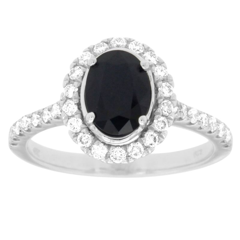 Sapphire & Diamond Halo Ring