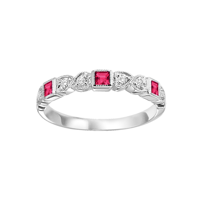 Ruby & Diamond Stackable Ring