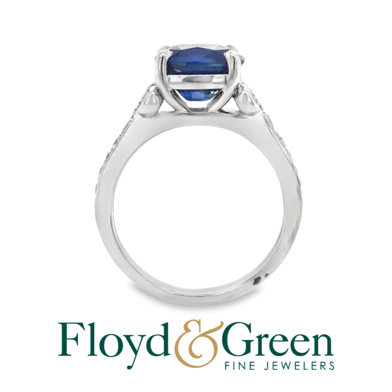 Platinum Sapphire and Diamond Ring