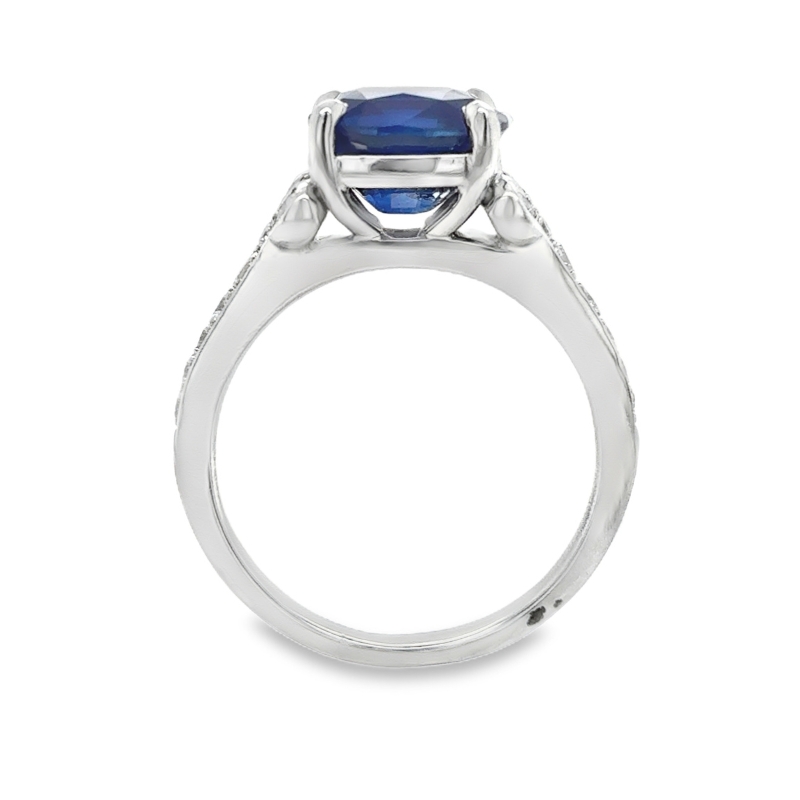 Platinum Sapphire and Diamond Ring