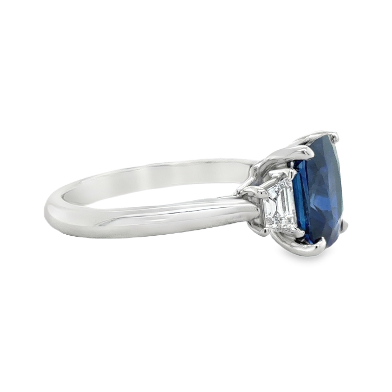 Platinum Sapphire and Diamond Ring
