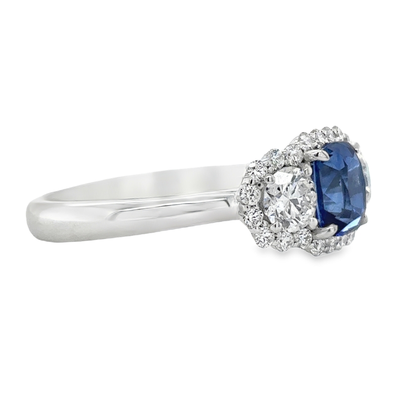 18 Carat White Diamond and Sapphire Ring