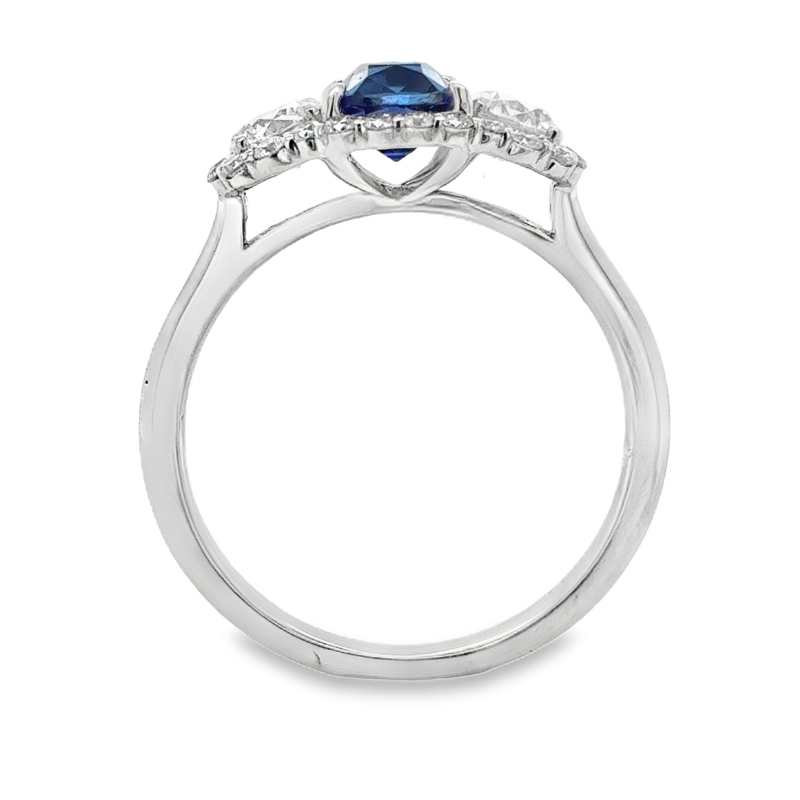 18 Carat White Diamond and Sapphire Ring