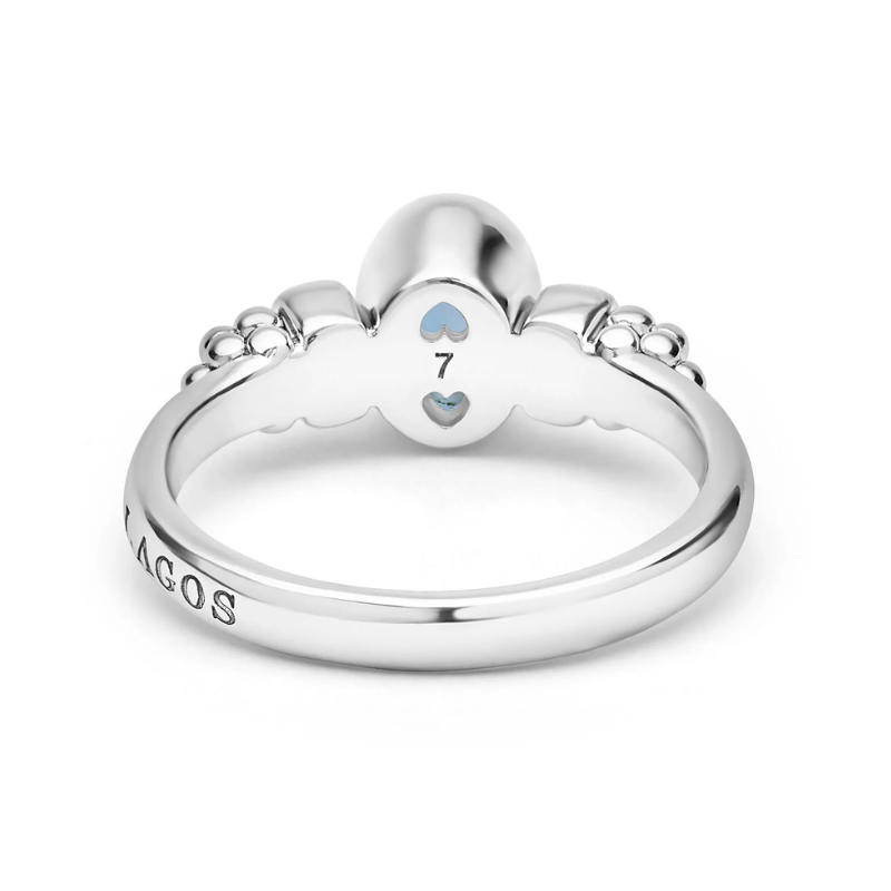Two-Tone Swiss Blue Topaz Oval Ring