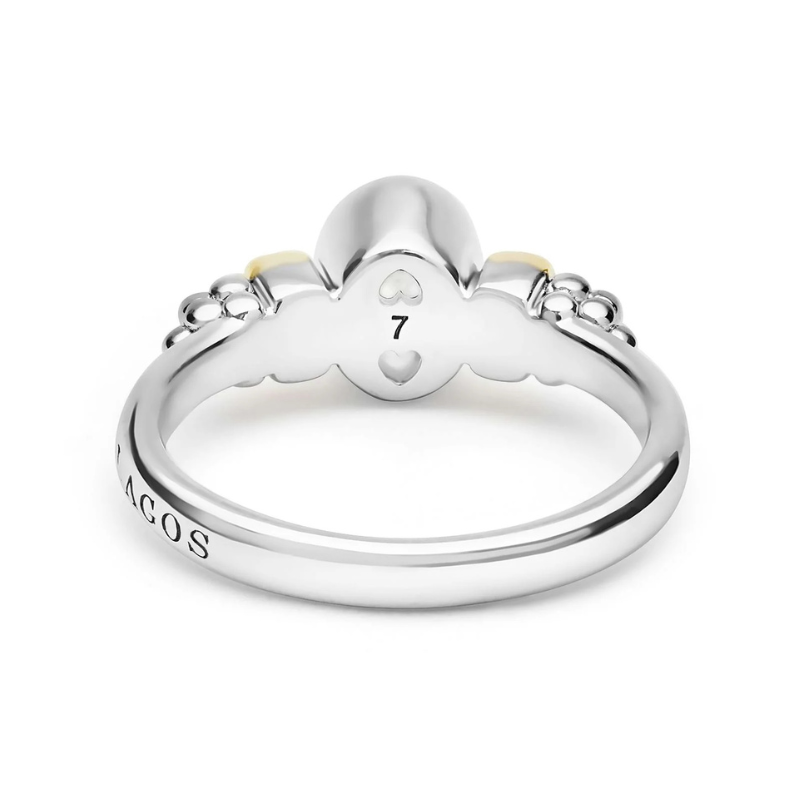 Two-Tone White Topaz Oval Ring