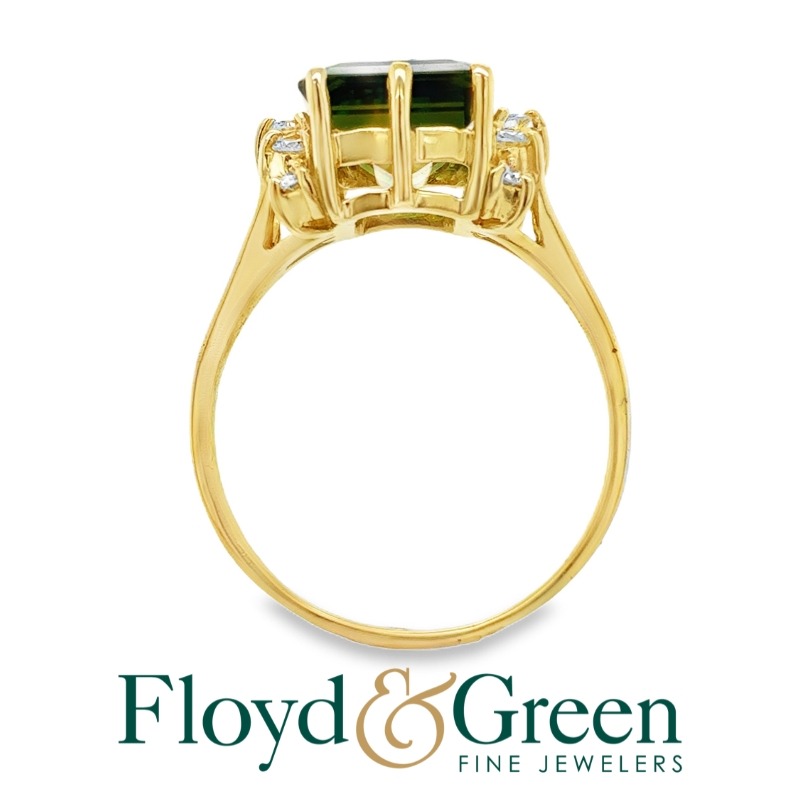 Green Tourmaline & Diamond Ring