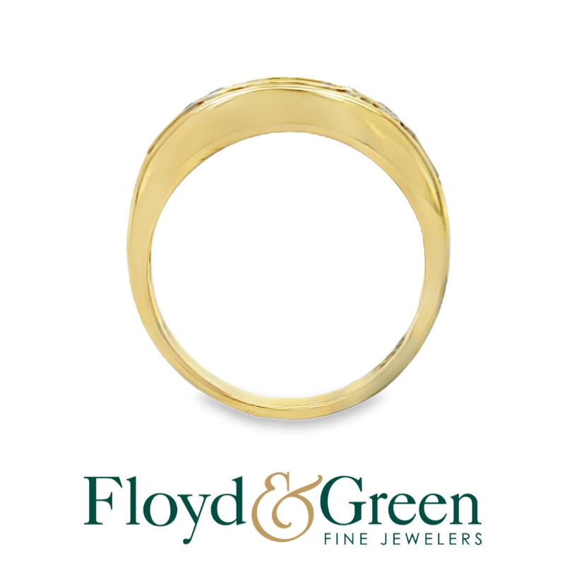 Diamond & Sapphire Two-Row Band