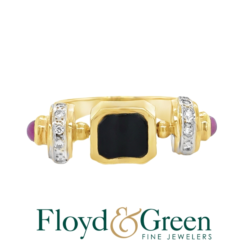 Reversible Diamond, Jadeite, & Ruby Ring