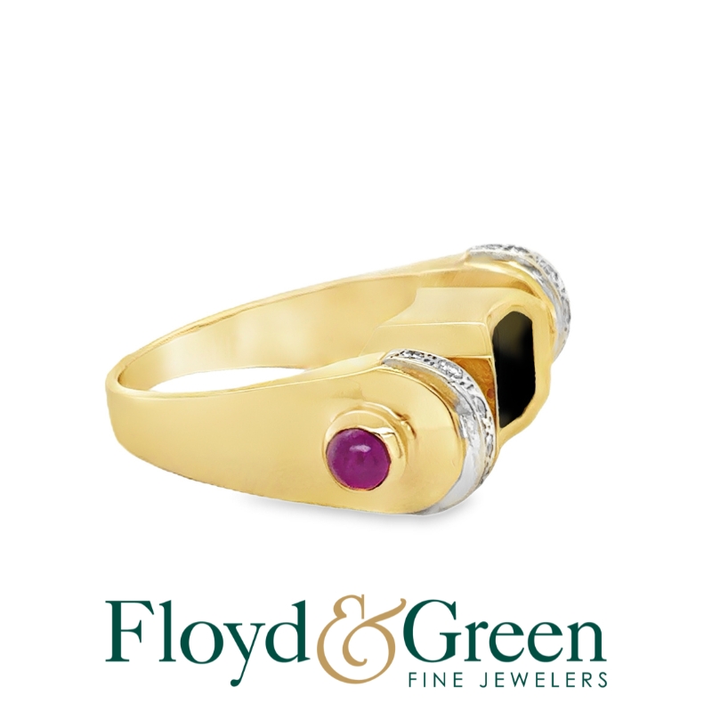 Reversible Diamond, Jadeite, & Ruby Ring