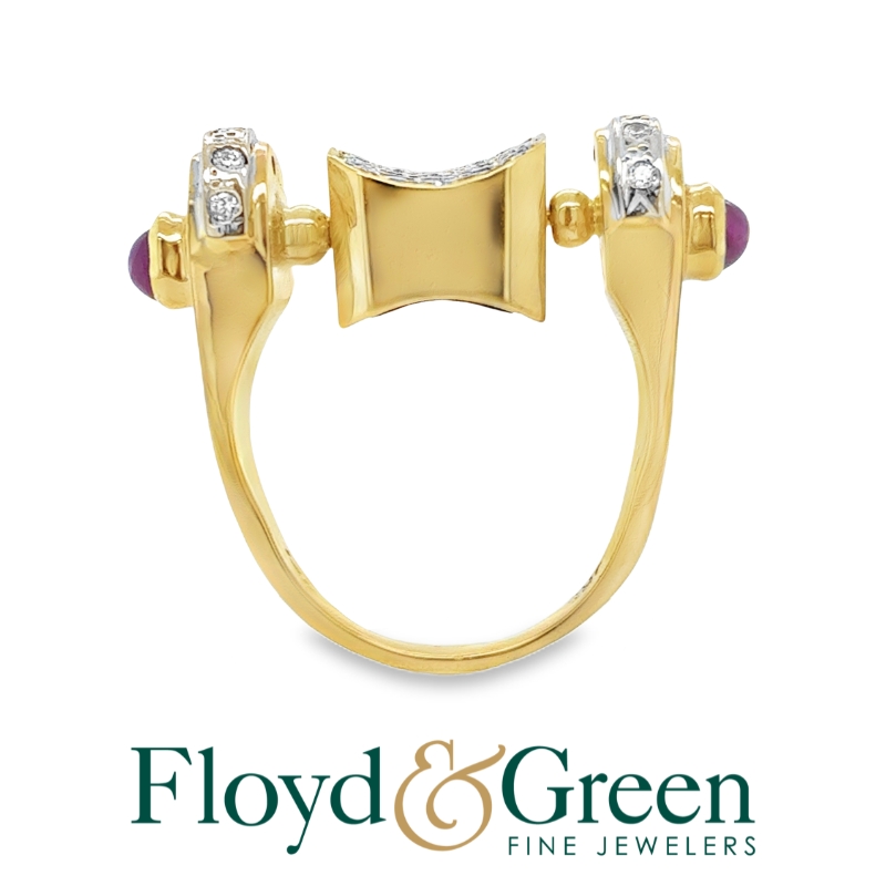 Reversible Diamond, Jadeite, & Ruby Ring