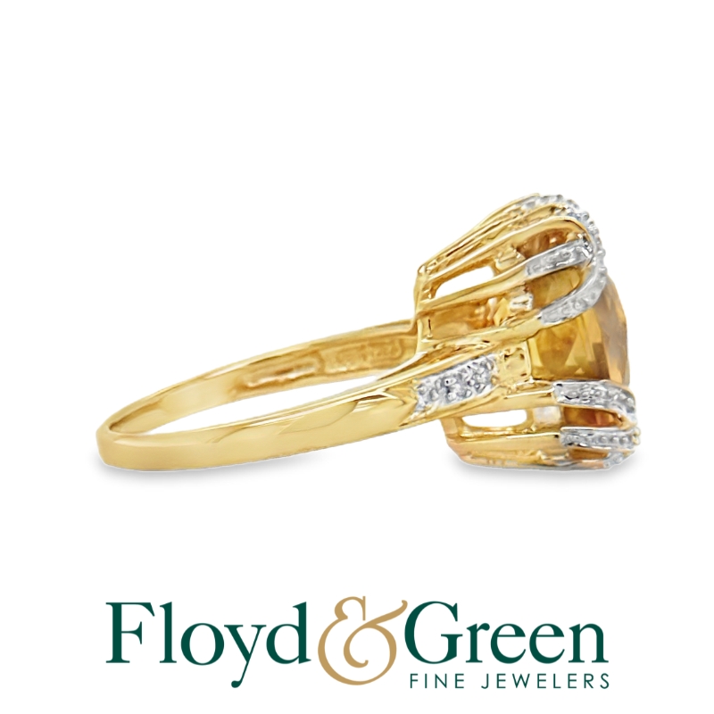 Citrine and Diamond Ring