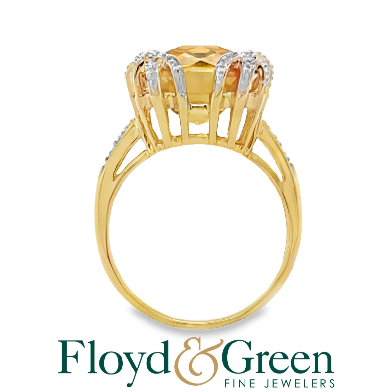 Citrine and Diamond Ring