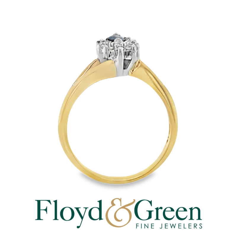 Two-Tone Sapphire & Diamond Bypass Ring