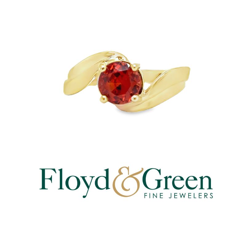 14 Karat Yellow 
Citrine Round 1.10 ct 
Color: Orange Clarity: VS 
 Size: 6.5