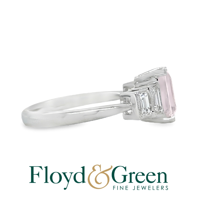 Art Deco Inspired Morganite and Diamond Ring