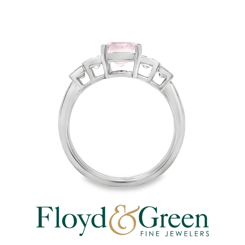 Art Deco Inspired Morganite and Diamond Ring