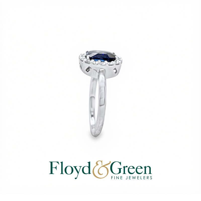 14K Diamond and Sapphire Ring