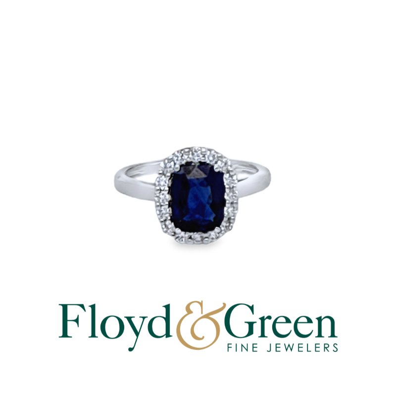 14K Diamond and Sapphire Ring