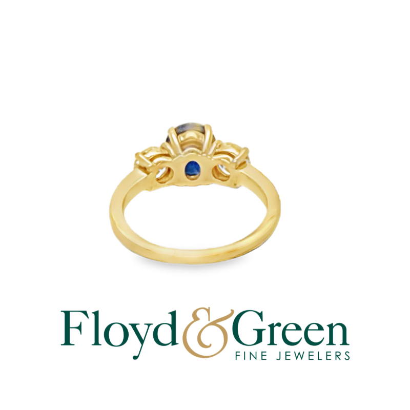 14K Yellow ZGold Sapphire and Diamond Ring