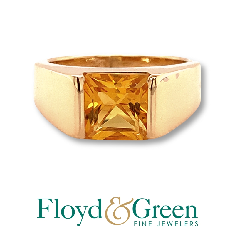 Solitaire Citrine Ring