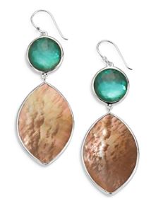 WONDERLAND STONE AND MARQUISE SHELL DROP EARRING