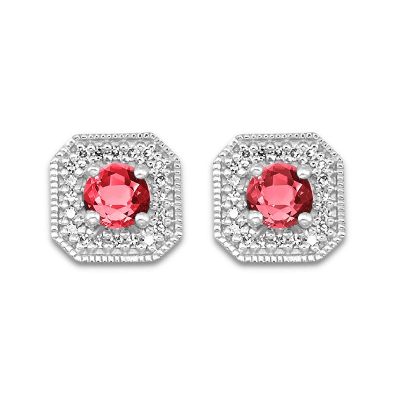 Ruby & Diamond Stud Earrings