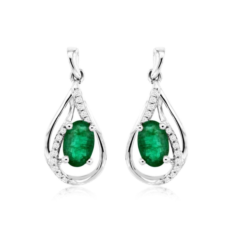 Emerald Pear Dangle Earrings