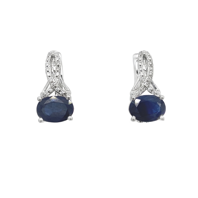 Sapphire & Diamond Drop Earrings