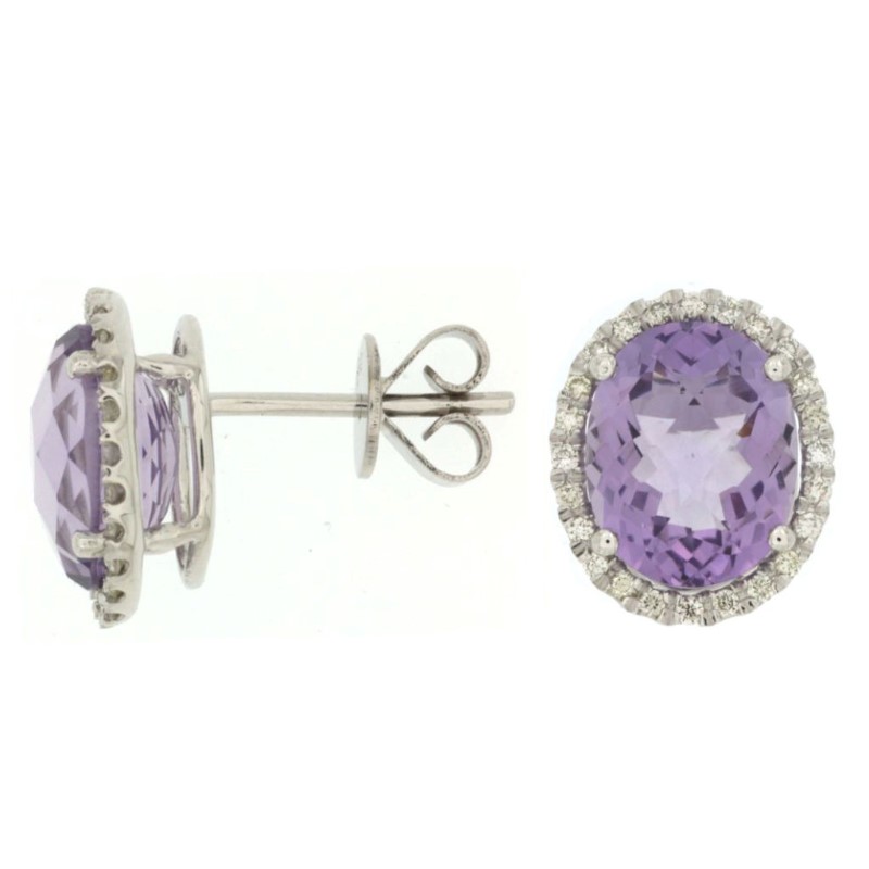 Amethyst Halo Statement Earrings